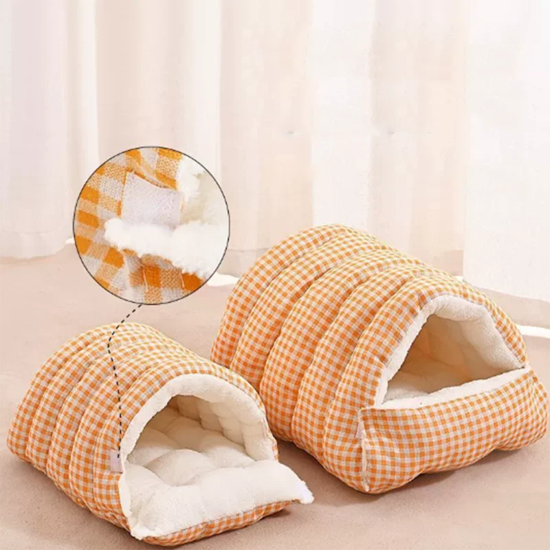 Cama cerrada para gatos, arena extraíble para mascotas, arena cálida para las cuatro estaciones, arena para gatos de invierno, arena para perros, suministros universales para las cuatro estaciones