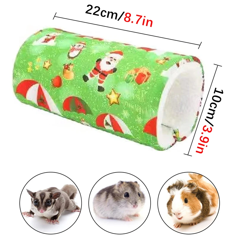 Hamaca de jaula para mascotas pequeñas, Mini nido de animales cálido de invierno, columpio colgante de Navidad para dormir, túnel para hámster, ardilla, conejillo de indias - imagen 3