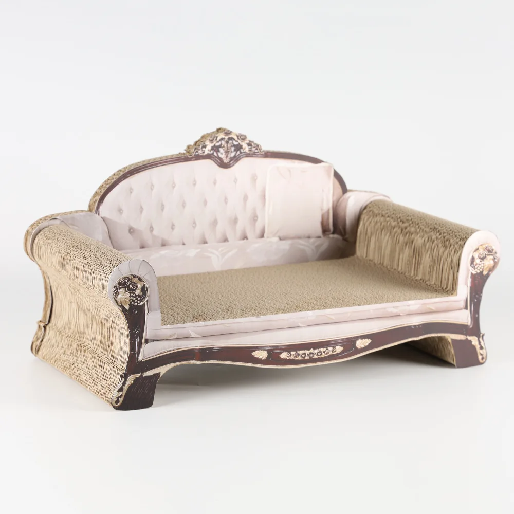 Sofá corrugado para mascotas, tabla para rascar gatos, Chaise Longue, productos para mascotas extragrandes, tabla de garra integrada para gatos - imagen 5