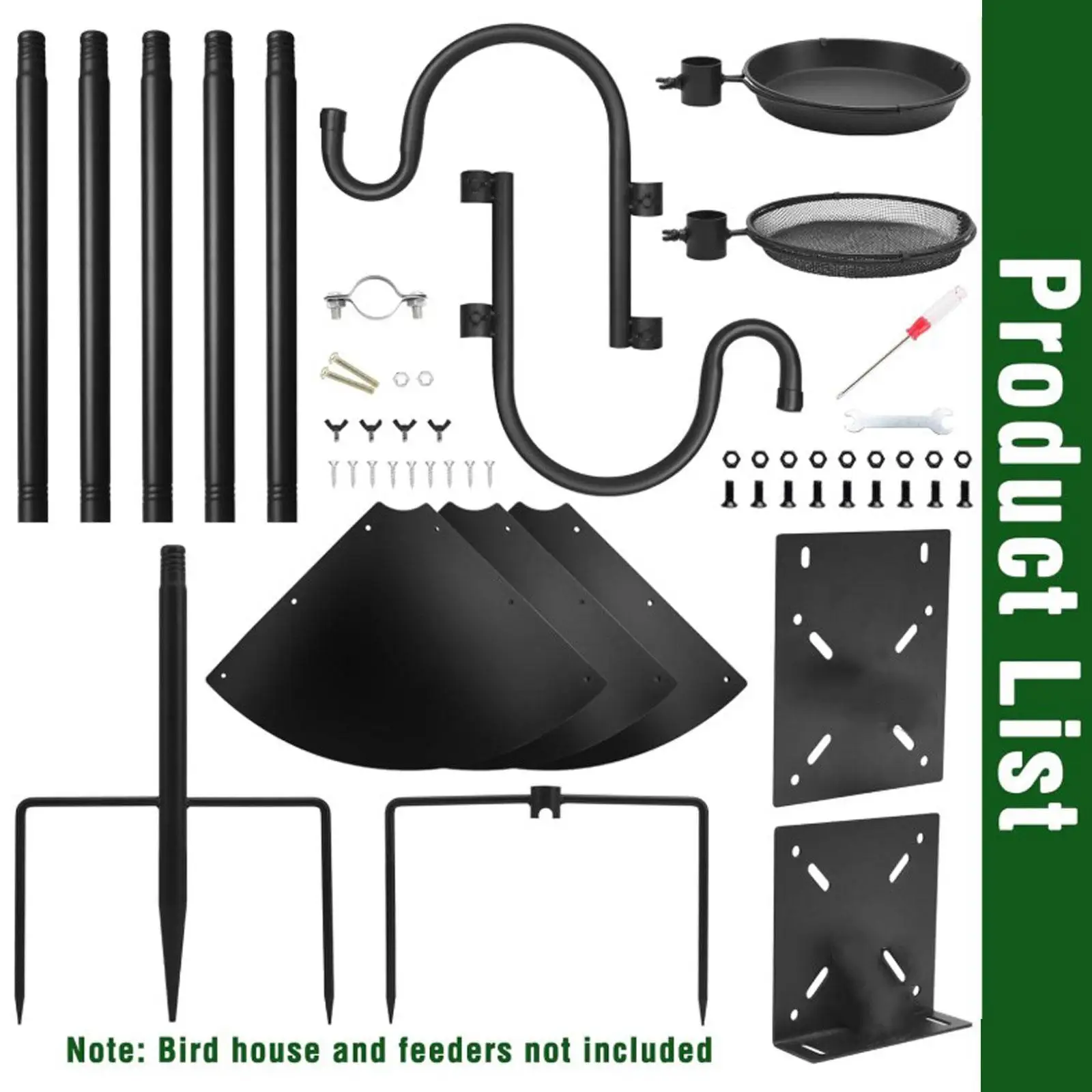 Bird Feeder Pole Bird Feeding Station Heavy Duty Detachable Pole Sections