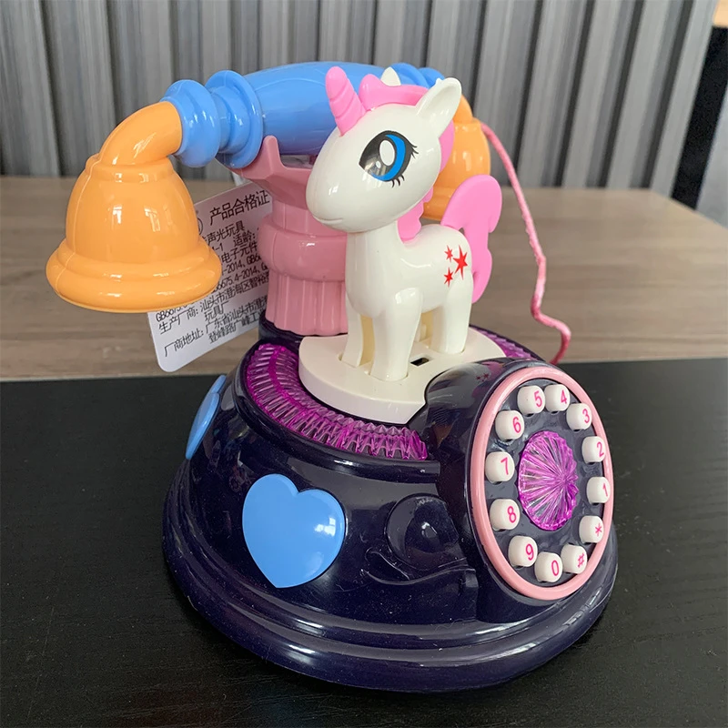 My Little Pony-teléfono de simulación de Anime Kawaii para bebé, máquina de cuentos musicales de educación temprana, juguete de iluminación para niños, juguete de regalo fijo - imagen 2