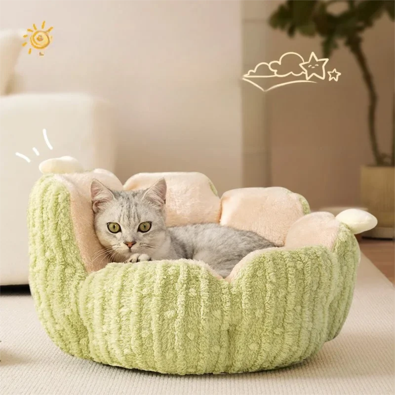 Cama para gatos y perros pequeños Cactus - Cueva calida lavable - imagen 2