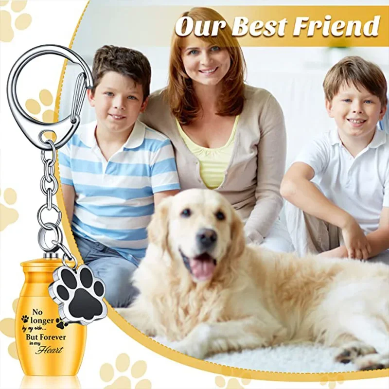 LLavero de urna para mascotas, recuerdo de cenizas para perros, tarro de almacenamiento de pelo para mascotas, recuerdo para conejo, gatito, perros, suministros para mascotas - imagen 4