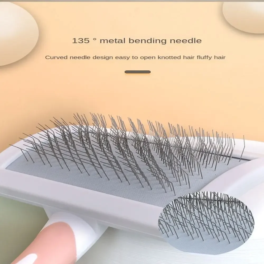 Cepillo para deshedding de mascotas para cabello largo: peine rebanador de acero inoxidable con puntas de masaje, antiestático y eliminador de nudos - imagen 3