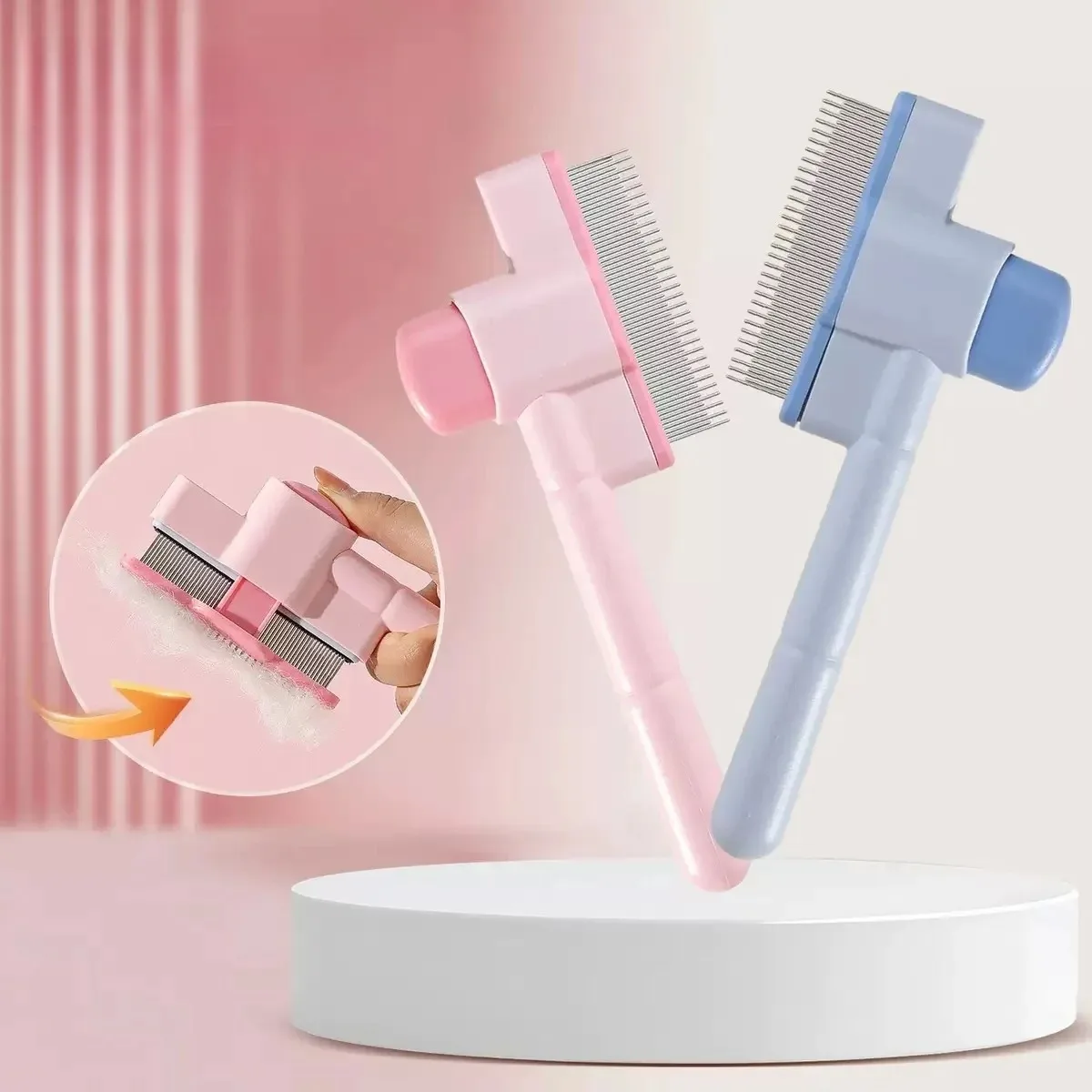 Cepillo de pelo para perros, peine para gatos, eliminación de nudos, cuidado del cabello flotante, pelo largo, mascota, gatito, cachorro, elimina el pelo, cepillo de limpieza, suministros para perros - imagen 4