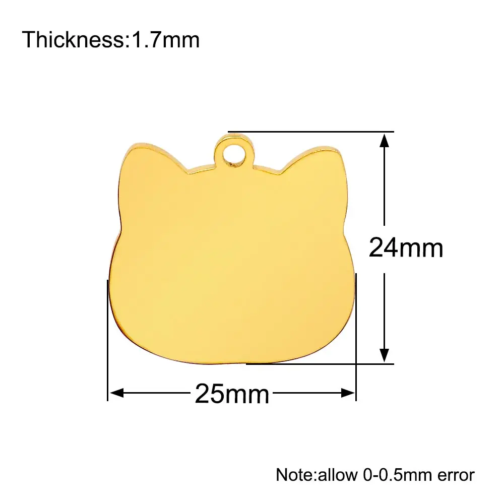 Etiquetas de identificación de acero inoxidable de alta calidad para perro, Collar COLGANTE para gato, joyería con espejo, accesorios para Collar de Mascota, 100 Uds. - imagen 3