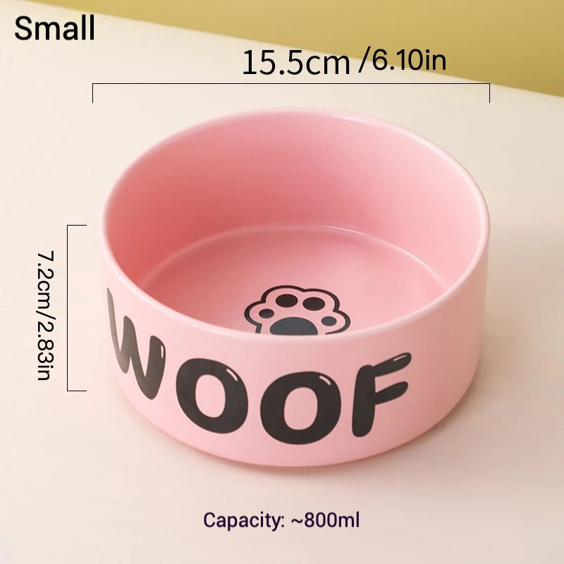 Cuenco de cerámica para gatos a prueba de salpicaduras y punta, plato elevado antiderrames para alimentos y agua, gran capacidad, 800ml, 1400ml, Base estable - imagen 2