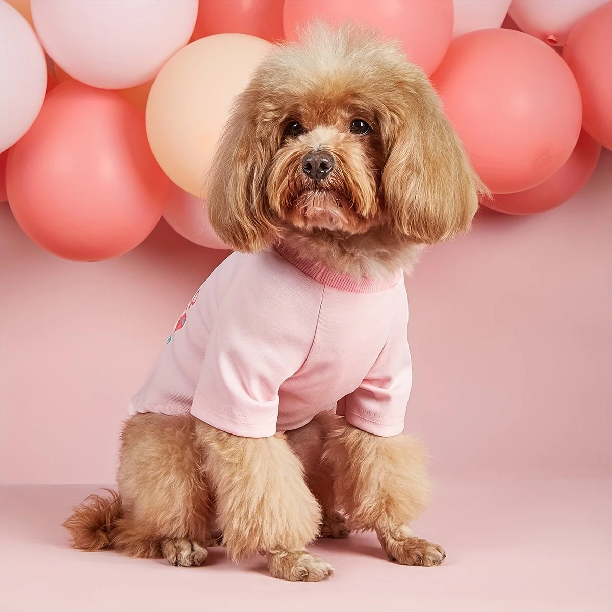 Camisa cómoda con estampado de corazón de amor rosa para perro, camisetas para perros, ropa para mascotas para cachorros, gatos y perros pequeños, Día de San Valentín - imagen 2