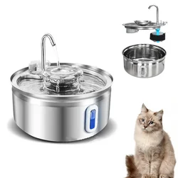 Nueva fuente de agua para Gato, dispensador automático de fuente de agua para perros y gatos de acero inoxidable de 3,2 L