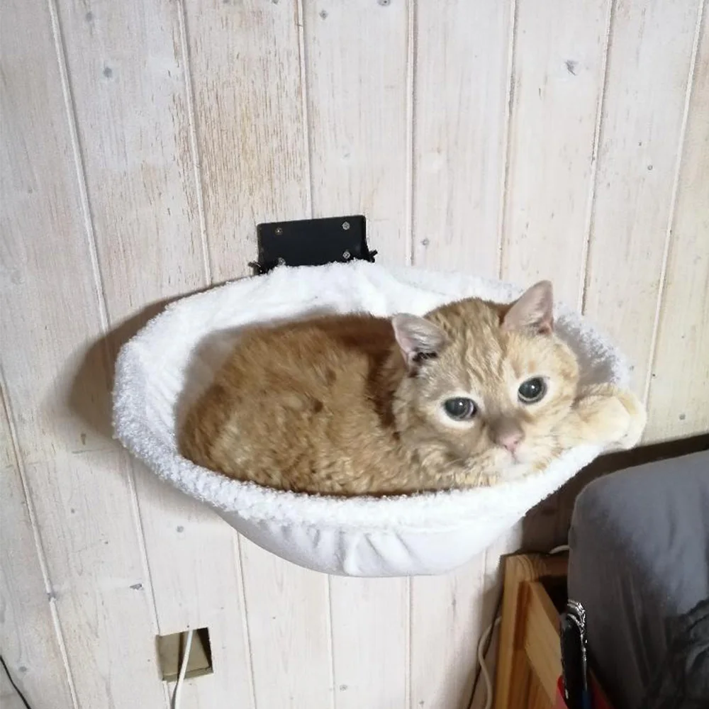 Hamaca plegable de pared para gatos, estantes transpirables estables para dormir y jugar, cama para gatos de interior estilo marco de baloncesto para escalar gatos - imagen 4