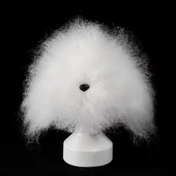 Cabeza de maniquí para peluquería canina con pelo sintético caniche