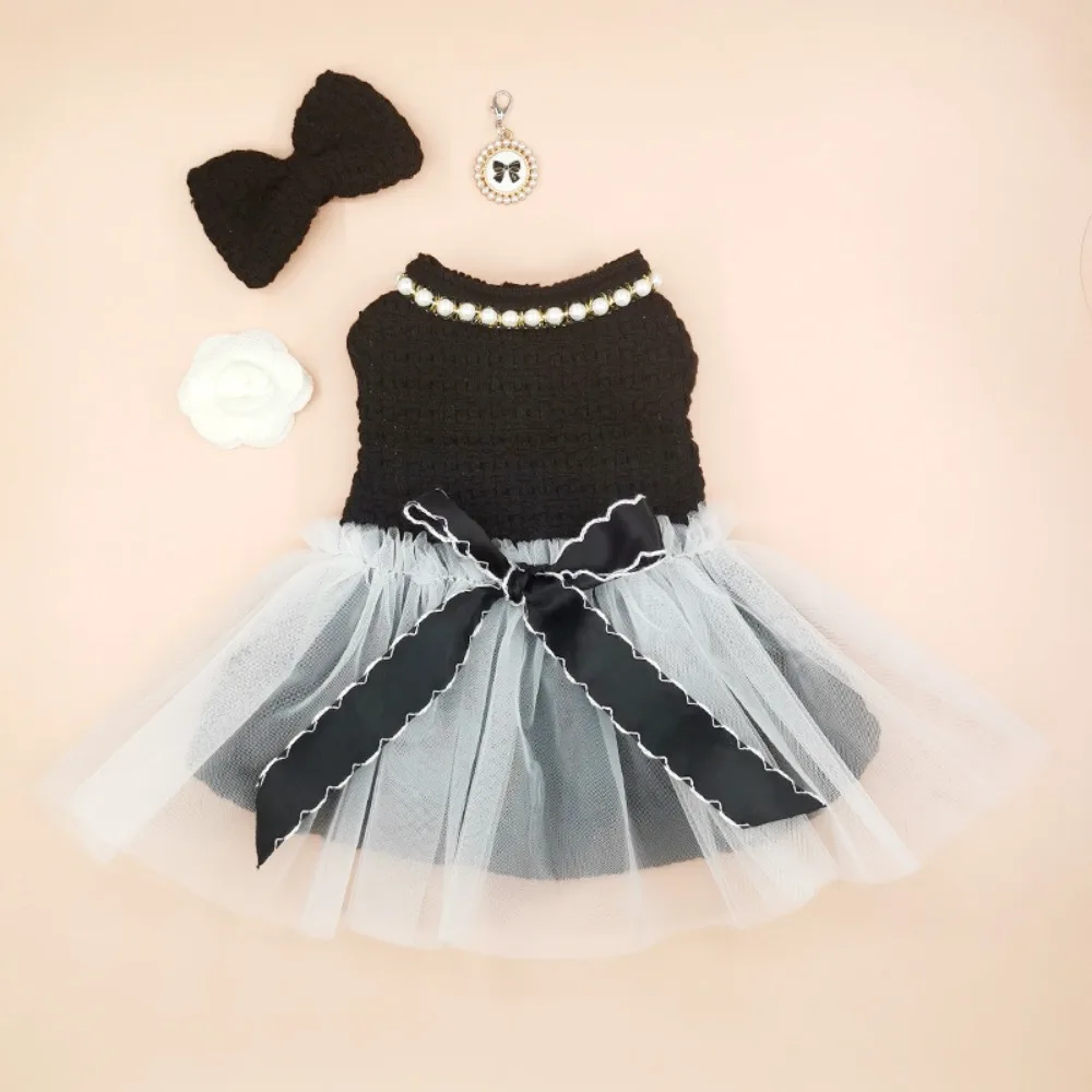 Vestido de malla para mascotas, ropa de flores para perros y gatos, abrigo para perros pequeños, ropa para cachorros, Otoño e Invierno - imagen 3