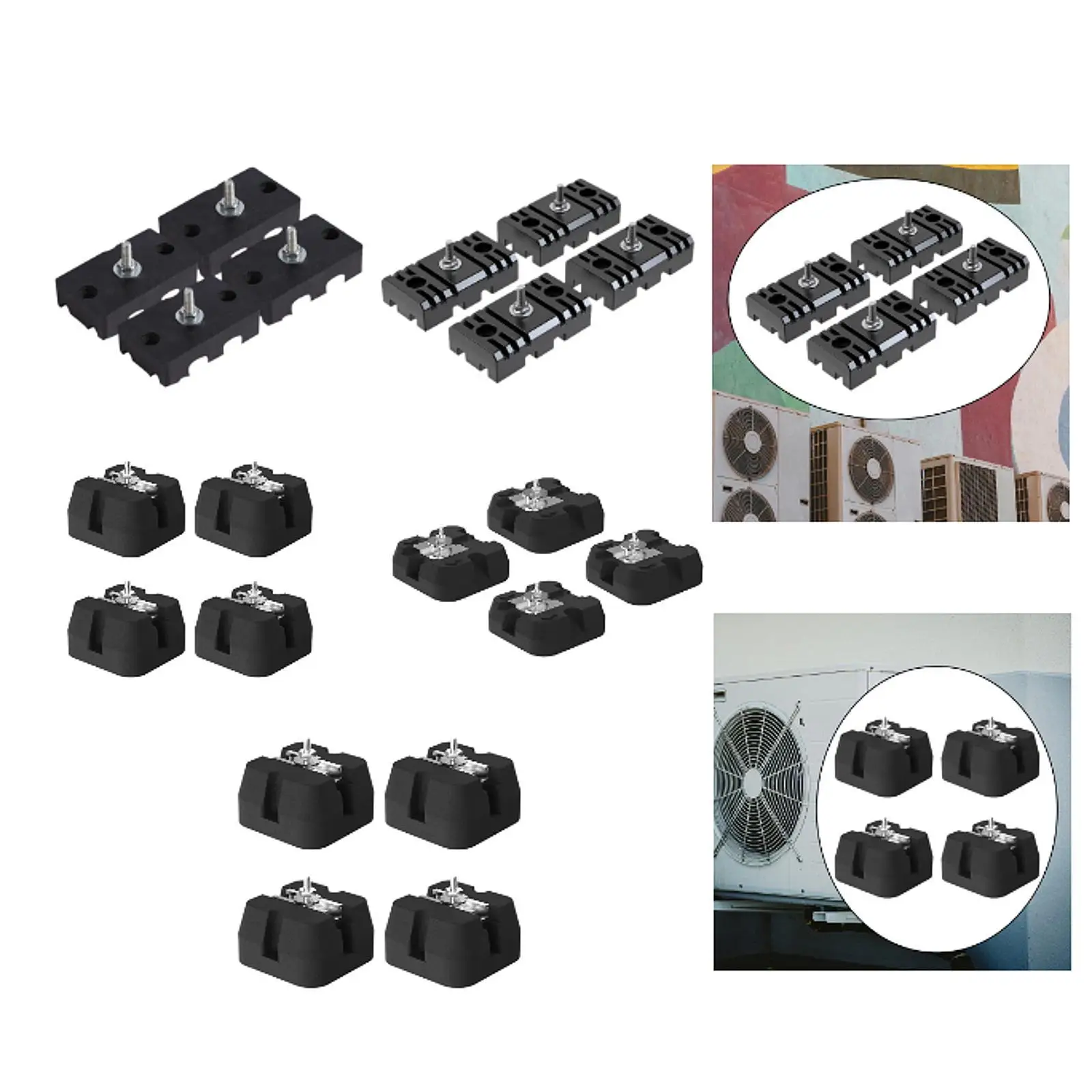 4x Air Conditioning Anti Vibration Pad Rubber Damper Practical Sturdy Anti Slip Shock Pads for Air Conditioner Replace Parts