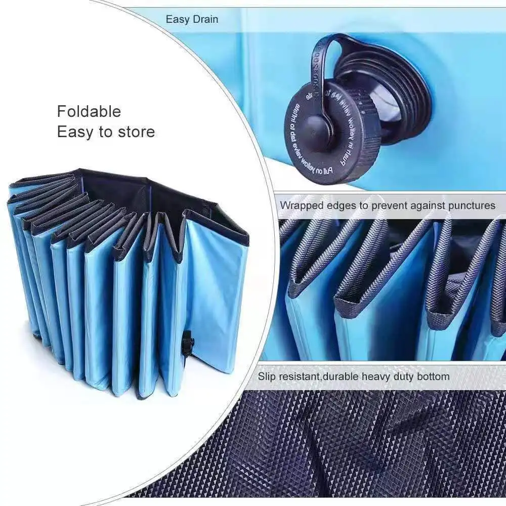 Piscina plegable para perros, bañera para mascotas para perros y gatos, piscina plegable portátil para mascotas, baño fresco, accesorios para mascotas - imagen 3