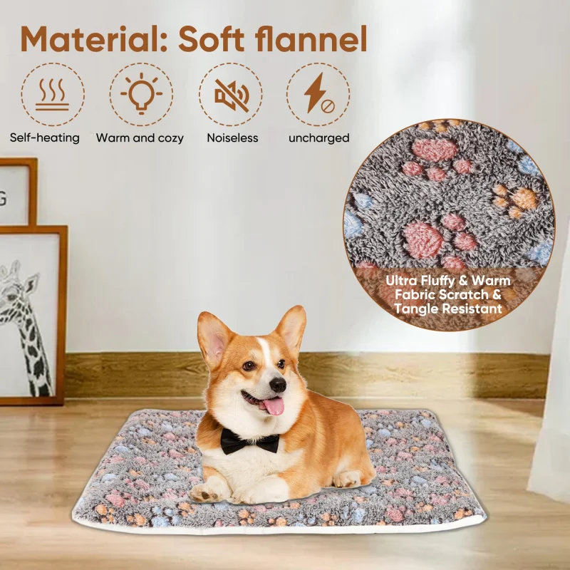 Estera gruesa de franela para cama de perro, estera suave para dormir para mascotas, manta cálida de invierno para perros y gatos - imagen 2