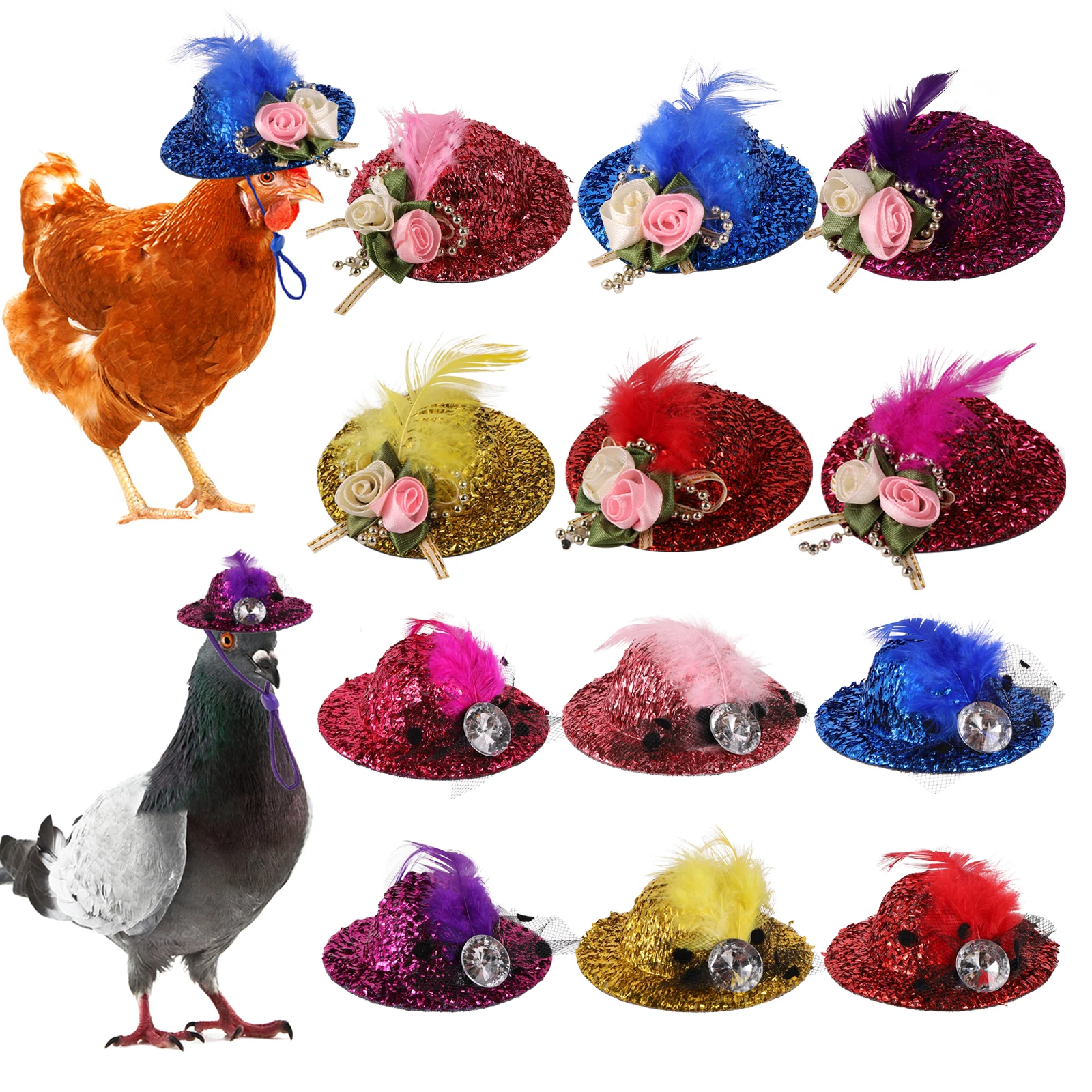 Sombrero con protección solar para gallinas – Diseño divertido cómodo - imagen 3