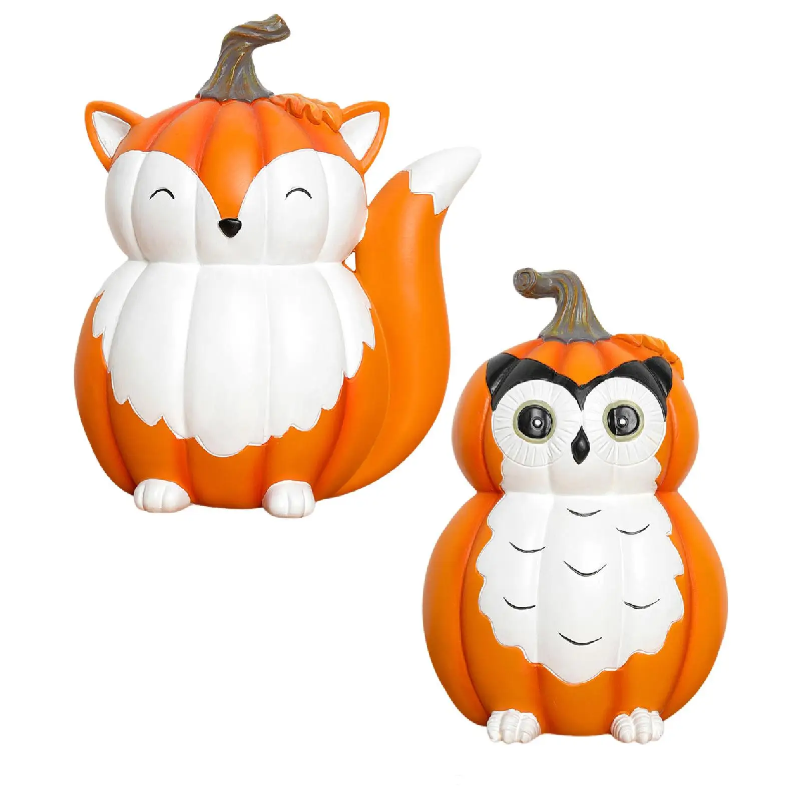 Estatuilla de calabaza animal, escultura de estatua de decoración de Halloween de mesa para