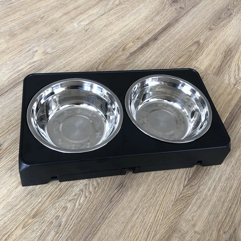 Comedero elevado ajustable para perros, cuencos dobles de acero inoxidable para agua y comida, perros pequeños, medianos y grandes - imagen 2