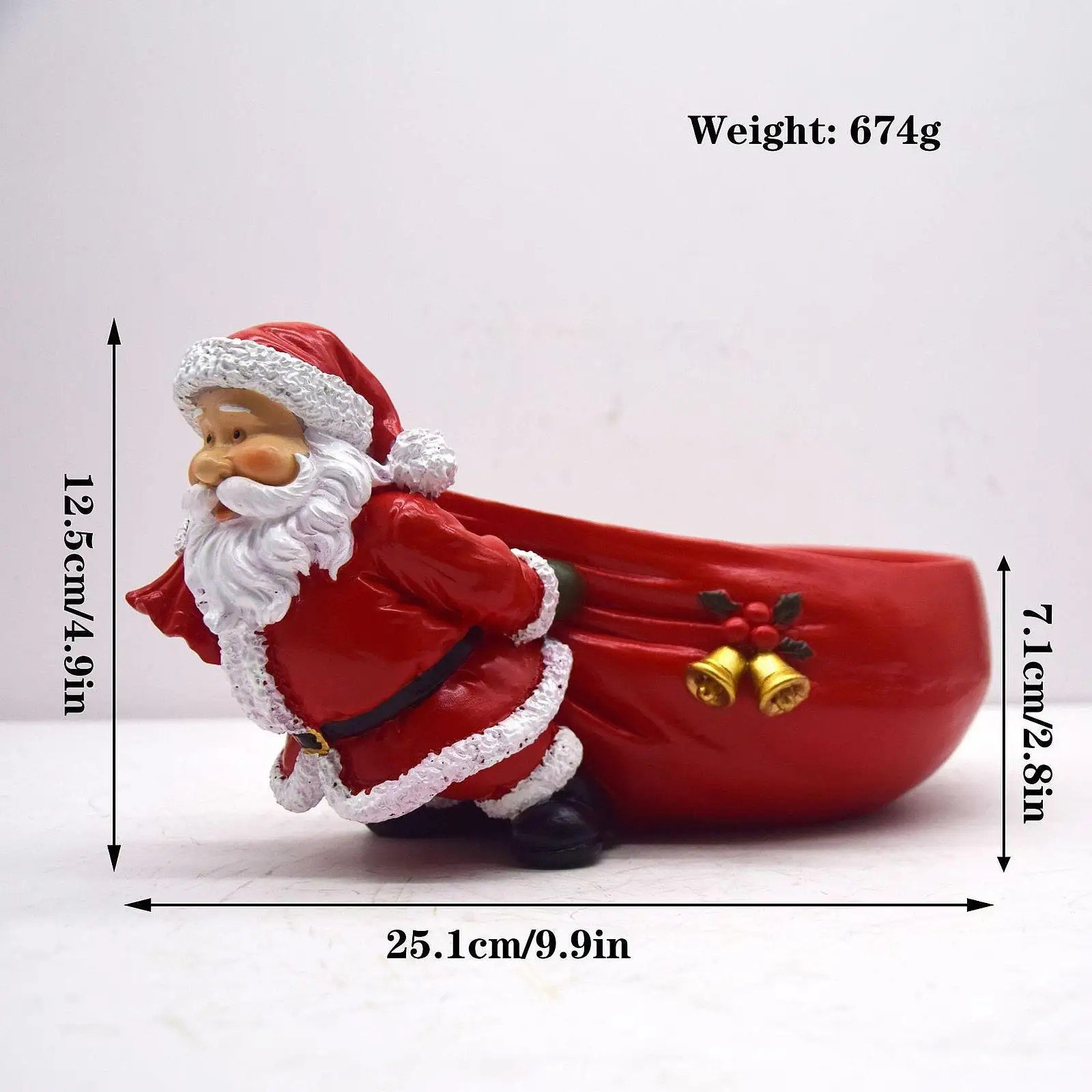 Christmas Sculpture Gift Santa Claus Statue for Desktop Bookshelf Bedroom