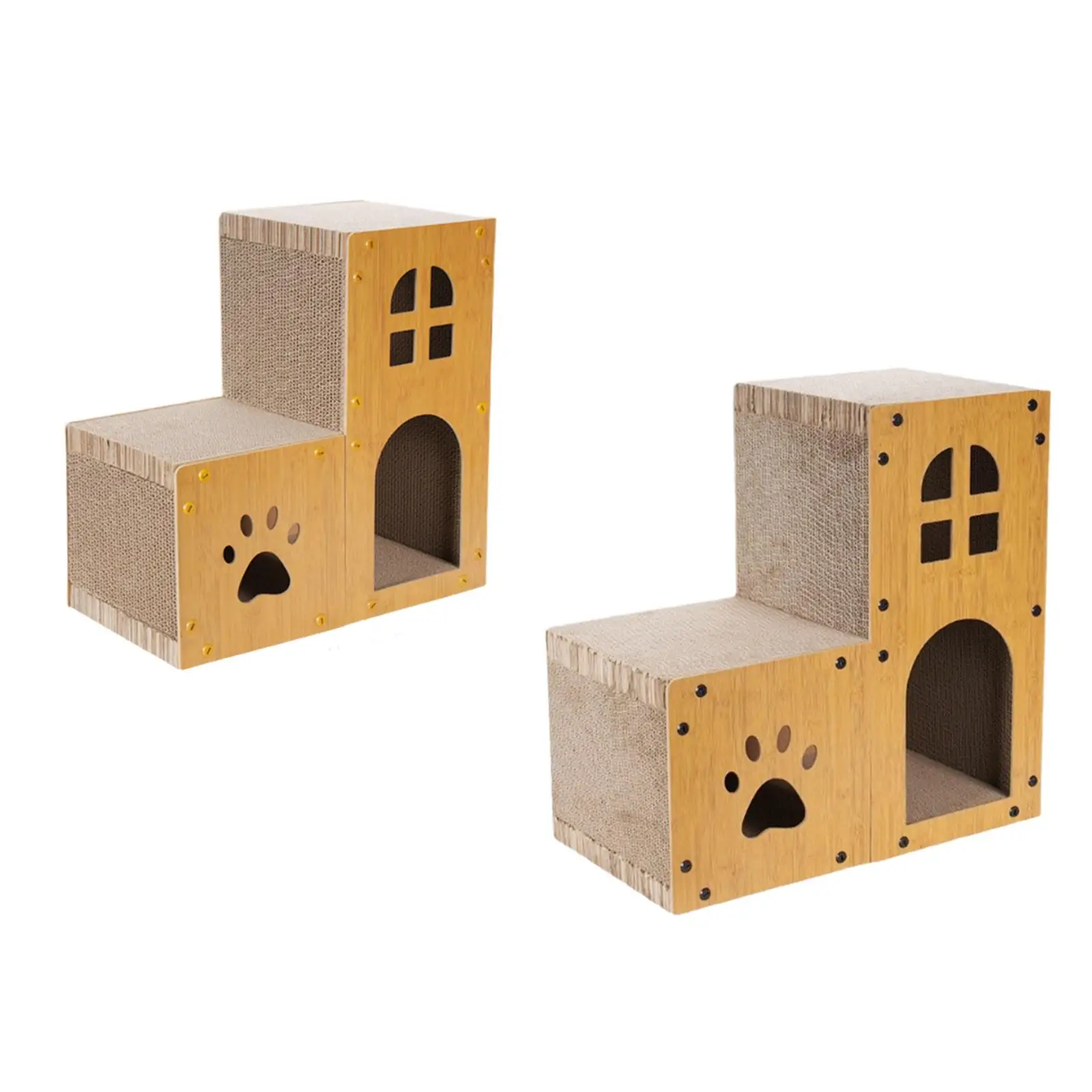 Cardboard Cat House Double Layer Cat Scratcher Cave Comfortable Versatile Furniture Protector for Kittens Living Room Terrace