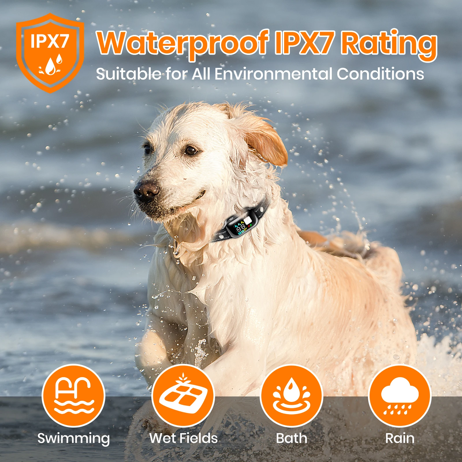 Collar de entrenamiento para perros de 1000M con Control remoto, Collar eléctrico impermeable para perros, Collar de choque automático y de entrenamiento para perros de 5-120 libras - imagen 5