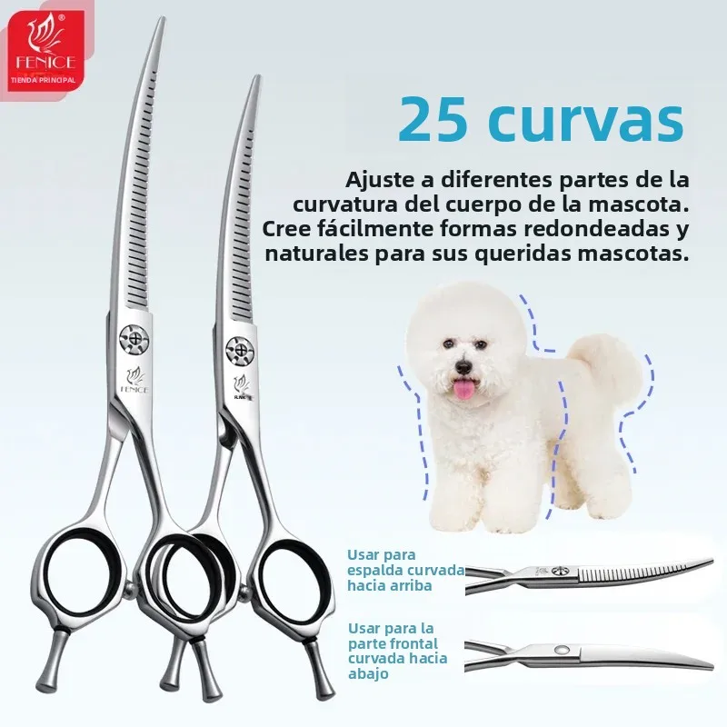 Tijeras de peluqueria canina 6/7 pulgadas: curvas y rectas - imagen 5