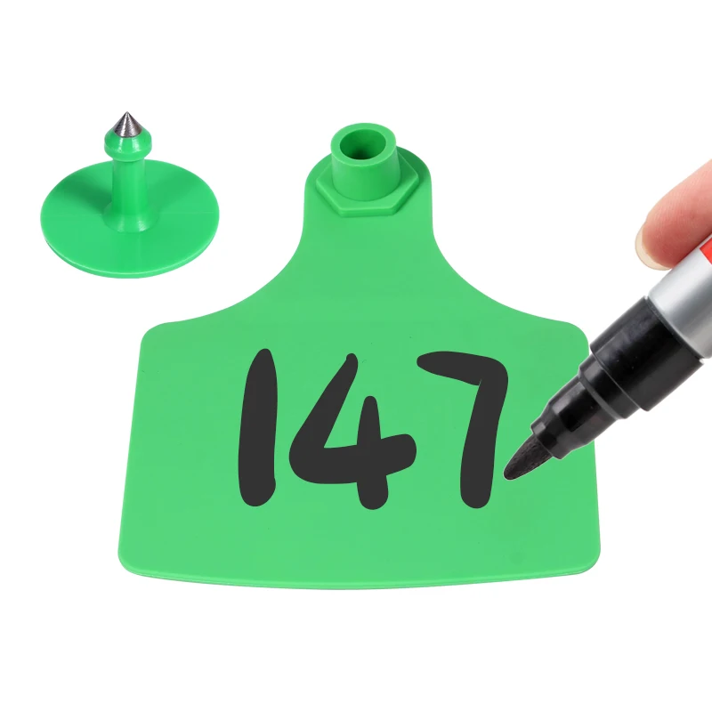 100 Uds etiqueta de oreja de vaca tamaño grande 105x75mm etiqueta de tarjeta de identificación de animales sin palabras ganado etiqueta de oreja marcador señalización - imagen 3