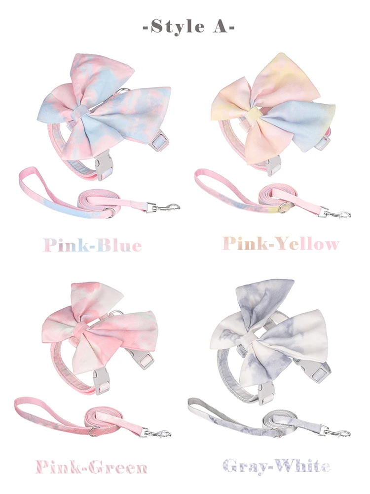 Conjunto de arnés y correa para perro y gato, accesorio ajustable, antiescape, bonito lazo, para Chihuahua y gatos - imagen 2