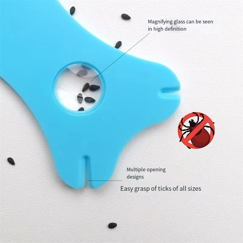 Tarjeta de eliminación de garrapatas para mascotas con lupa, juego de herramientas de eliminación de garrapatas, eliminador de pulgas para mascotas, suministros de limpieza para perros y gatos - imagen 2