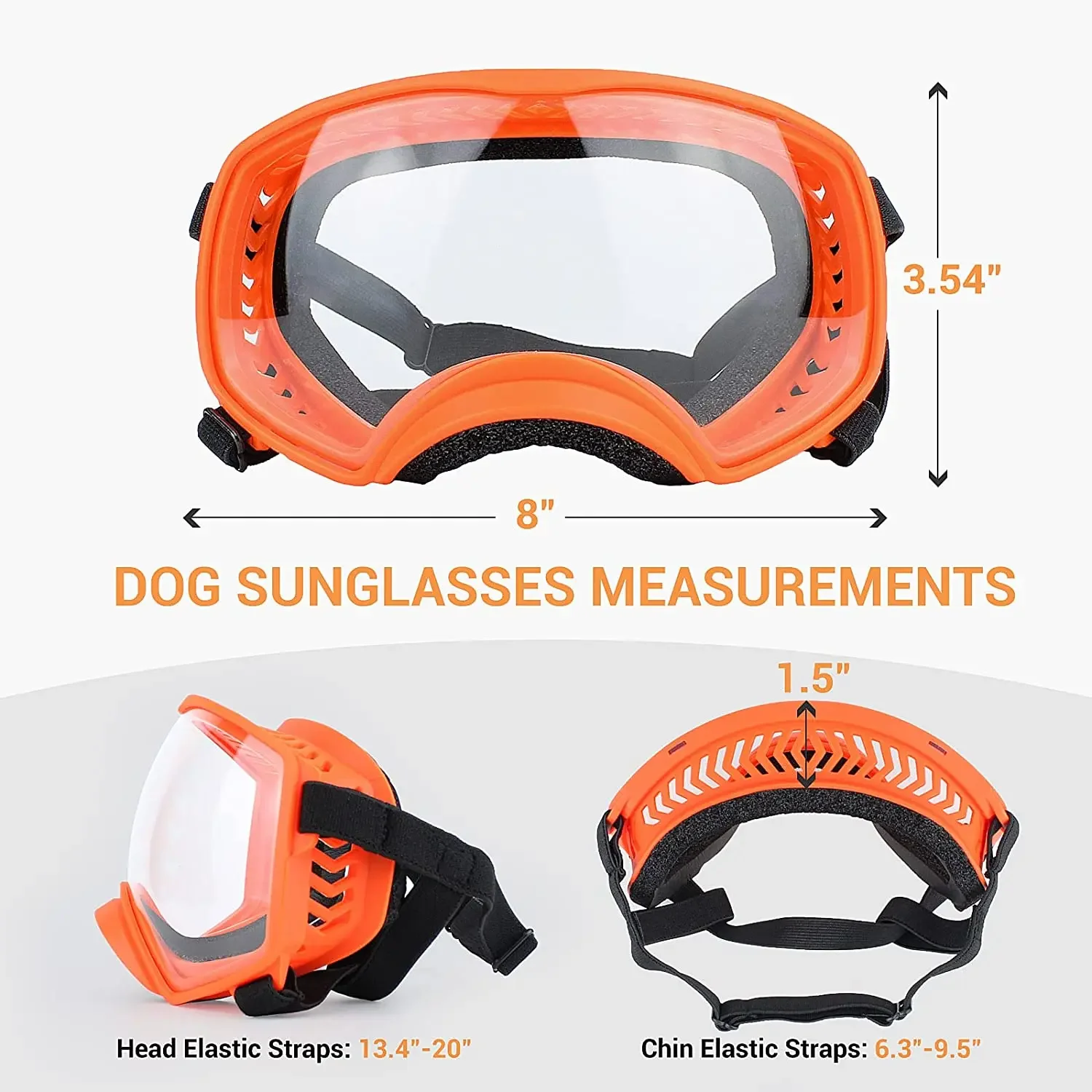 ATUBAN-gafas de sol para perro de raza grande, para perros grandes lentes transparentes, protección ocular para perros medianos, protección UV para exteriores - imagen 4