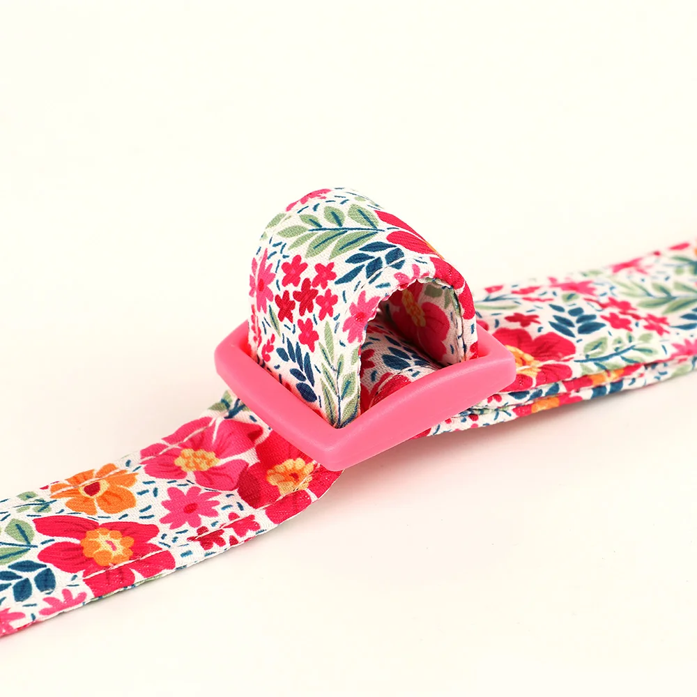 Collar Floral con lazo para perro, Collar de nailon con flores para perros, collares acolchados para cachorros, ajustables para perros pequeños, medianos y grandes, Pug, Chihuahua - imagen 4