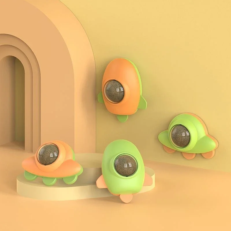 Artefacto de burlas para gatos, cohete giratorio de 360 °, hierba gatera para lamer, juguete divertido para gato, artefacto de molienda - imagen 3