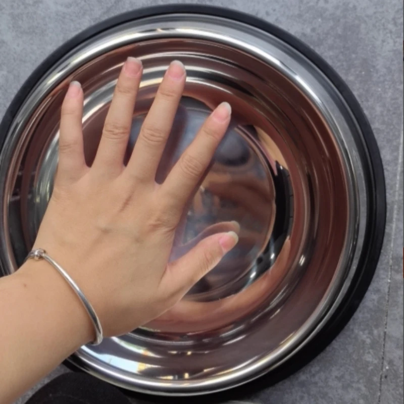 Cuenco de acero inoxidable para mascotas, alimentador de Metal antideslizante para agua de comida para perros y gatos, duradero, fácil de limpiar con Base de goma - imagen 3