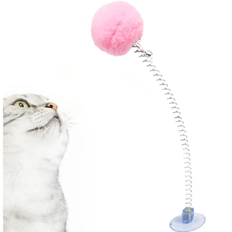 Juguete para gatos con ventosa, juguetes interactivos para gatos resistentes a los arañazos con campana, palo autohi, juguetes para gatos, bola de peluche de primavera, productos para mascotas - imagen 3