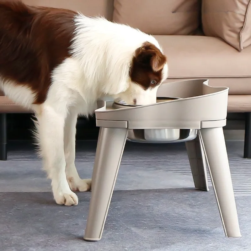 Cuenco de comida de acero inoxidable para mascotas con soporte, lavabos para comer para interiores y exteriores, suministros para comederos para mascotas, accesorios, fácil de limpiar - imagen 2