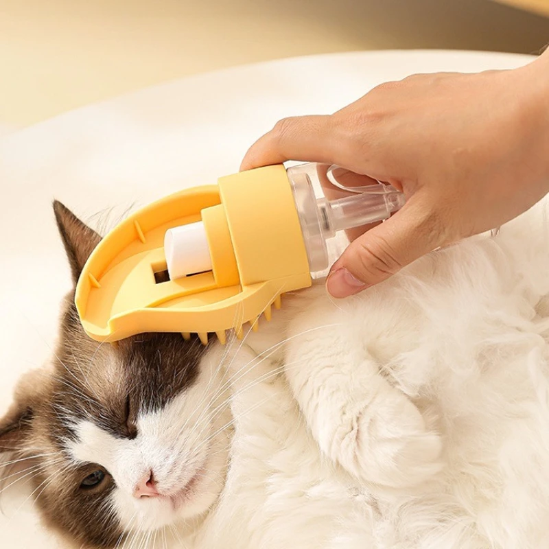 Cepillo de baño para mascotas con dispensador de jabón: herramienta de masaje y limpieza 2 en 1 para perros y gatos: exfoliante y espuma suaves - imagen 2