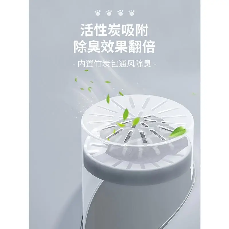 Lavabo de arena para gatos completamente cerrado, inodoro para mascotas a prueba de olores, tipo cajonera, lavabo para arena para gatos, antiarena y antigolpes - imagen 4