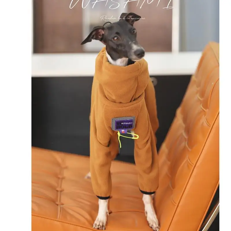 Ropa de galgo italiano de moda, ropa de lana suave elástica marrón Whippet, ropa de salida para perros de 4 patas, ropa cálida de galgo en invierno - imagen 3