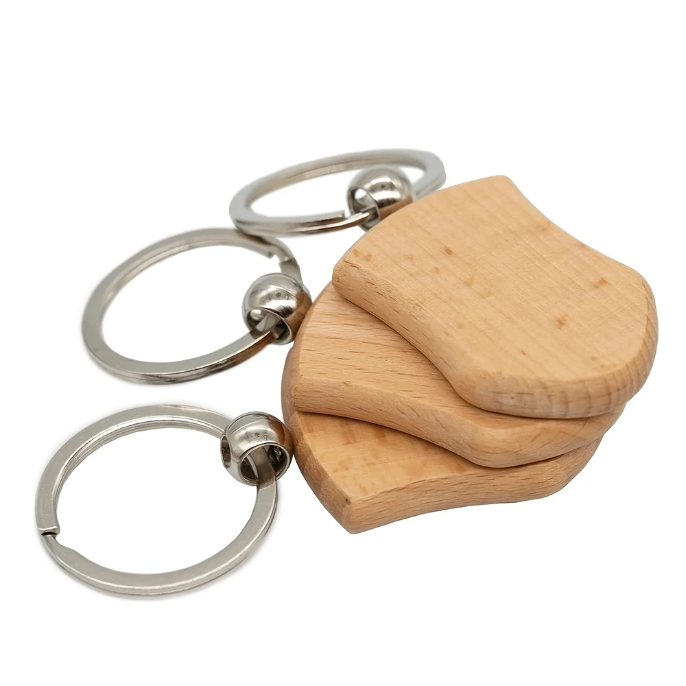 LLavero de madera duradero para hombre y mujer, etiquetas de identificación de perro, grabado en forma de escudo, espacios en blanco, personalización, 20 unidades - imagen 3