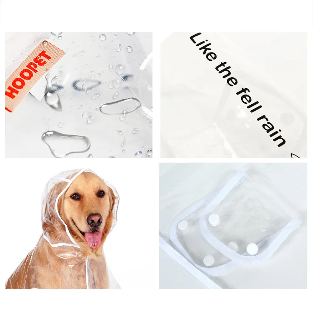 Pet Dog Raincoat Clothes Puppy Transparent  Rain Slicker Waterproof Dogs Jumpsuit Pet Clothing for Small Large dogs XS-7XL - imagen 3