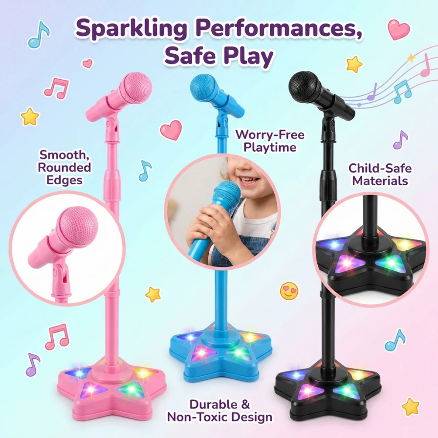 Micrófono karaoke infantil con soporte – Juguete educativo para niños - imagen 4