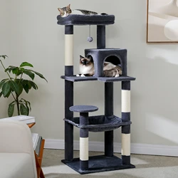 Árbol rascador para gatos con hamaca grande y casa de felpa