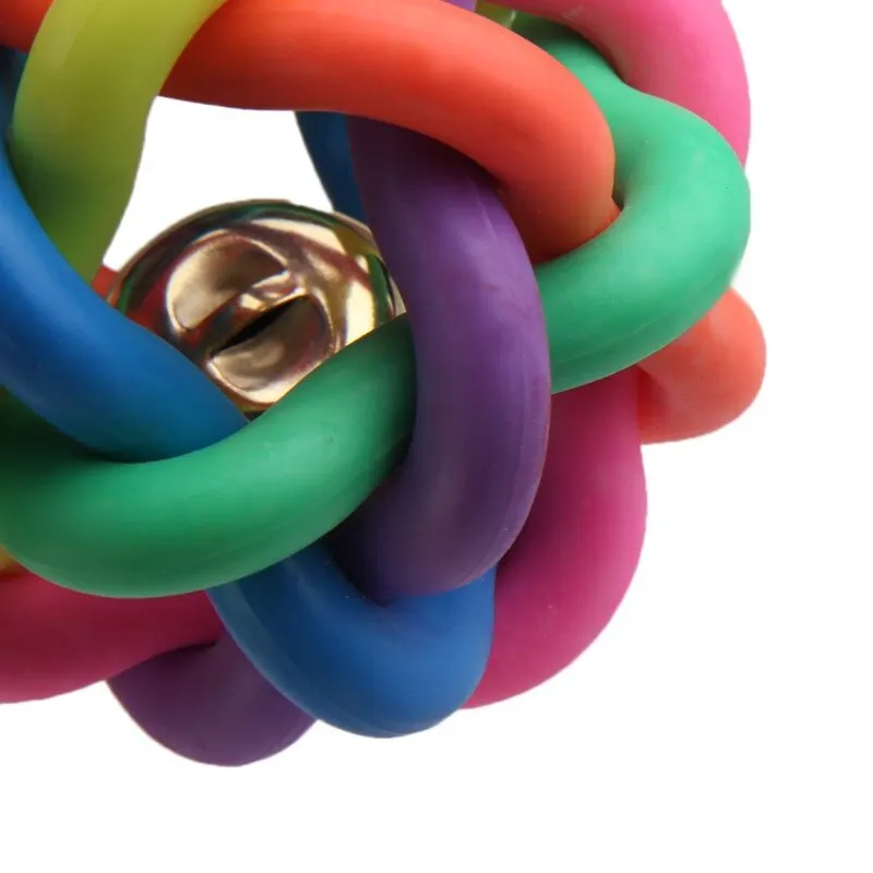 Bola de masticación de entrenamiento de goma de Color, cachorro, gatito, campana pequeña, juguete para llanto, pelota antimordida para perros, accesorios para perros - imagen 3