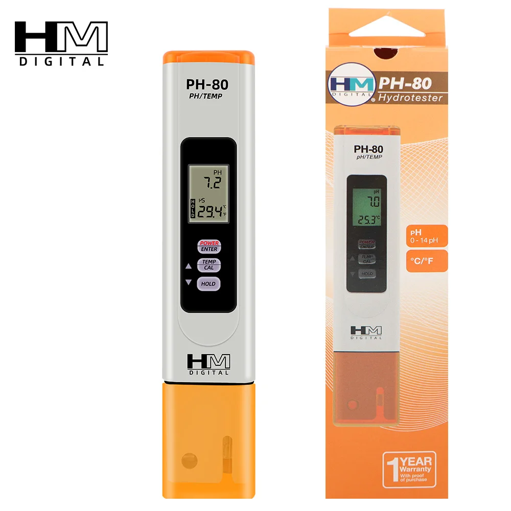 Medidor de pH digital con termómetro para acuario y pecera