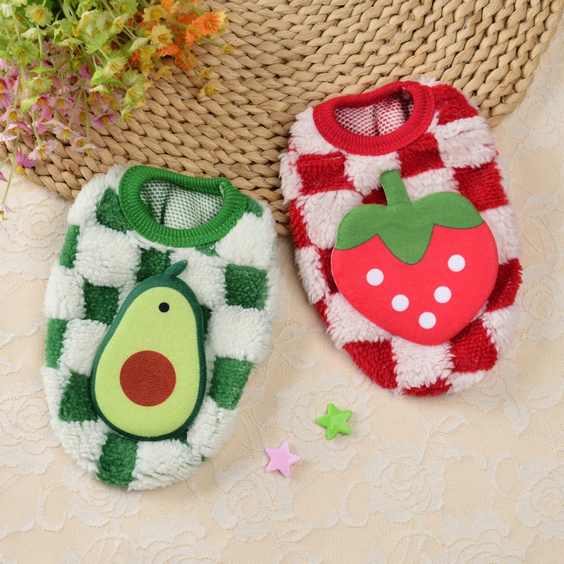 3D Fruit Designer Dog Sweater Warm Clothes for X-Small Dogs Chihuahua Coat Teacup Clothes Winter Pet Cat Clothing Puppy Outfit - imagen 4