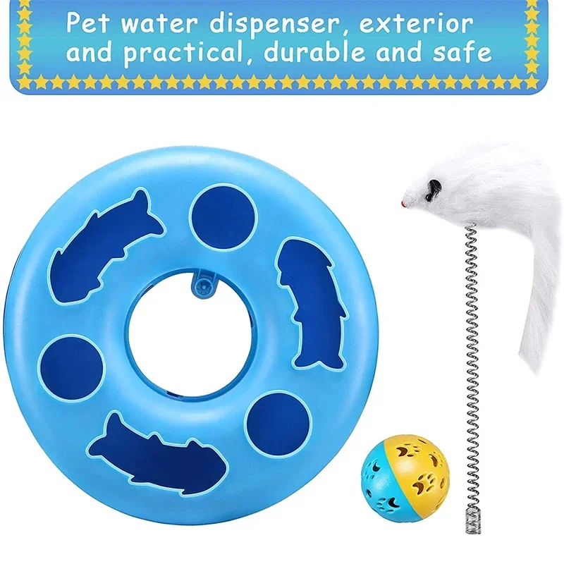 Juguetes interactivos divertidos para gatos, pistas de rodillos con bolas de ejercicio de resorte de hierba gatera, ratón Teaser, juguete para mascotas de gatito de interior - imagen 4