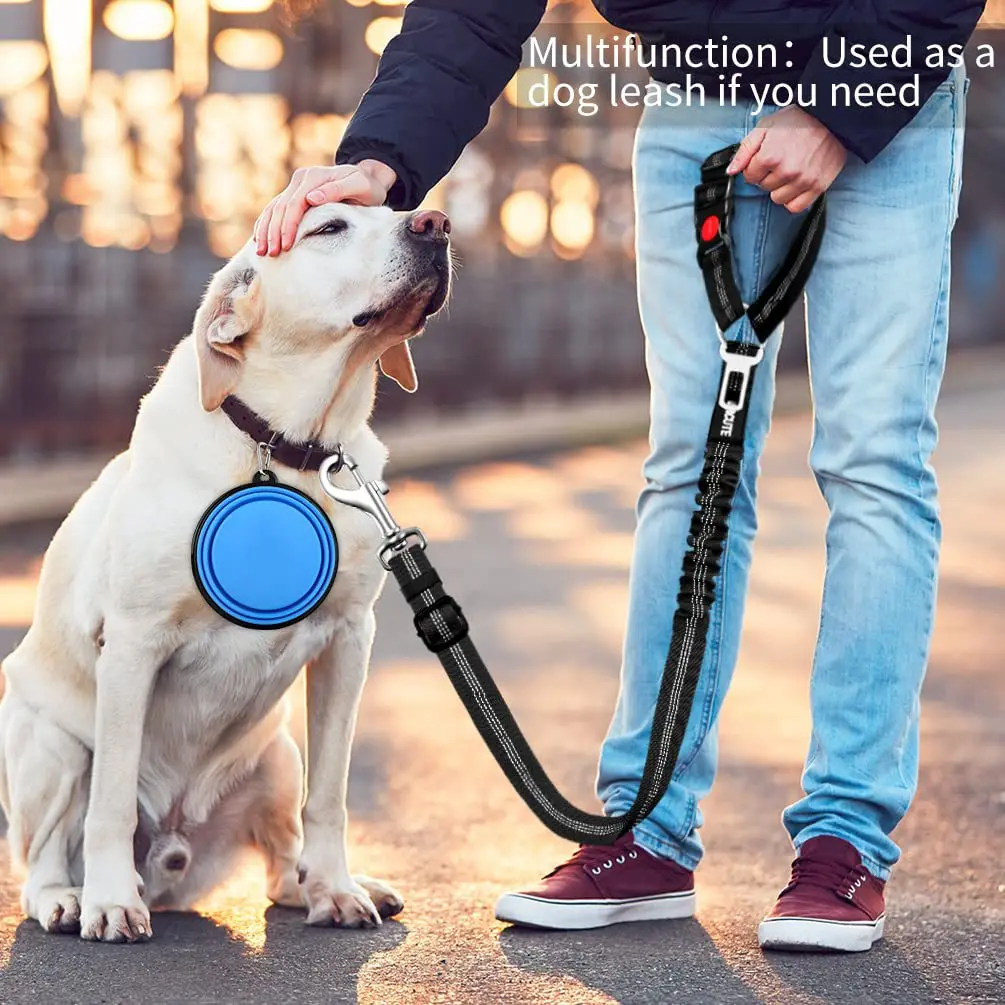 Cinturón de seguridad de coche ajustable para mascotas con Clip Universal elástico absorbente de golpes cinturón de seguridad reflectante para mascotas suministros para exteriores para mascotas - imagen 2