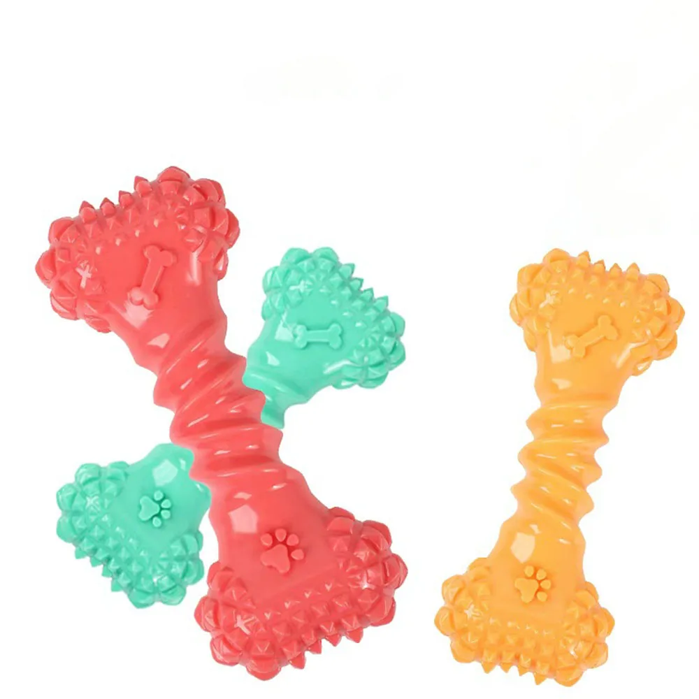 Juguete chirriante para huesos de perro, juguete para masticar para limpieza de dientes molares para perros, suministros interactivos para mascotas Boredom Buster,