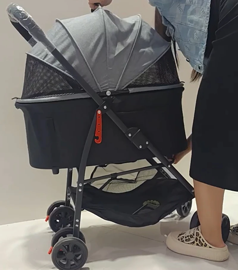 Nuevos cochecitos para mascotas, coche plegable ligero para cachorros, especial para caminar, perros, bebés, perros pequeños y gatos de tamaño mediano, suministros de salida