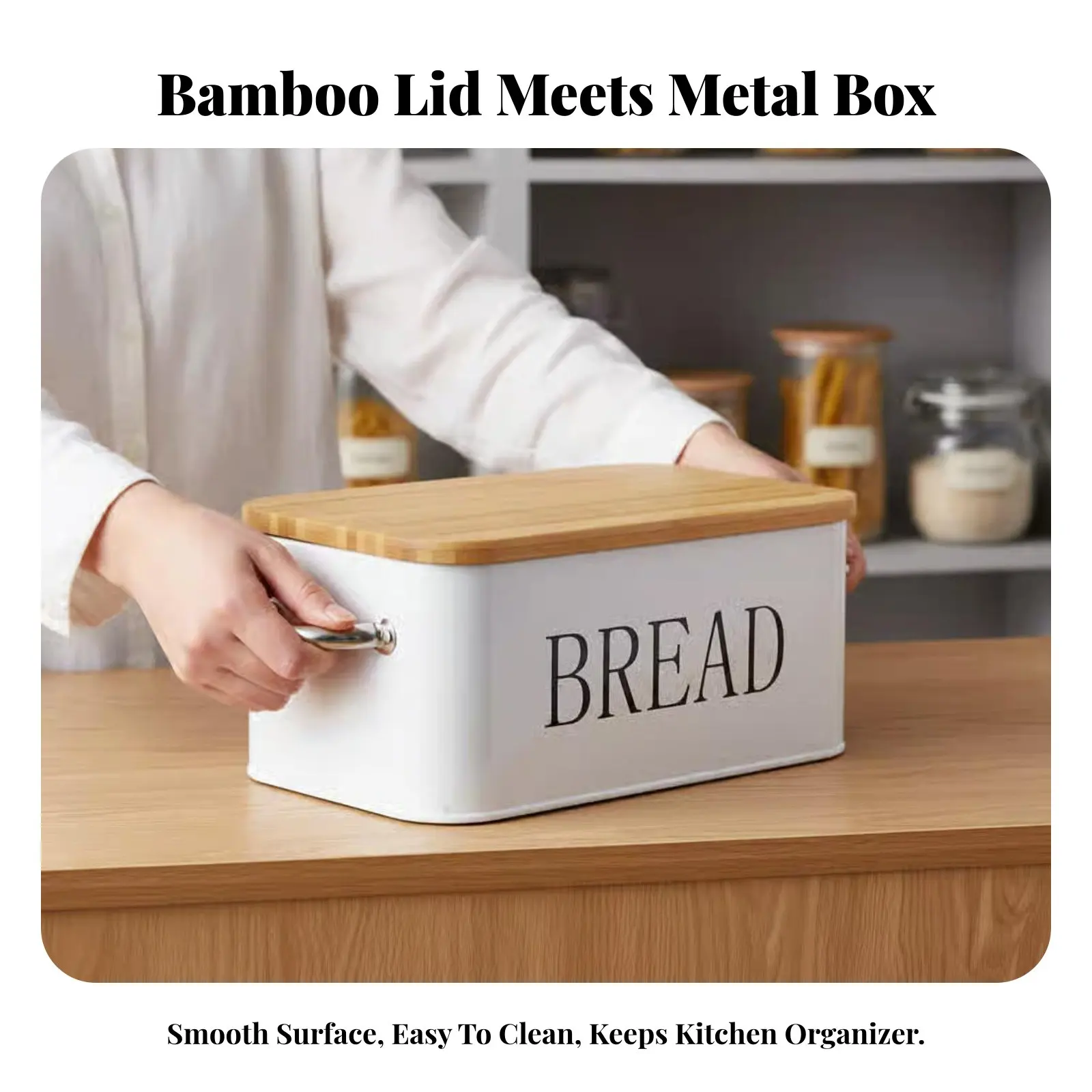 Contenedor de pan 2 en 1 - diseño metálico apto para alimentos - imagen 4